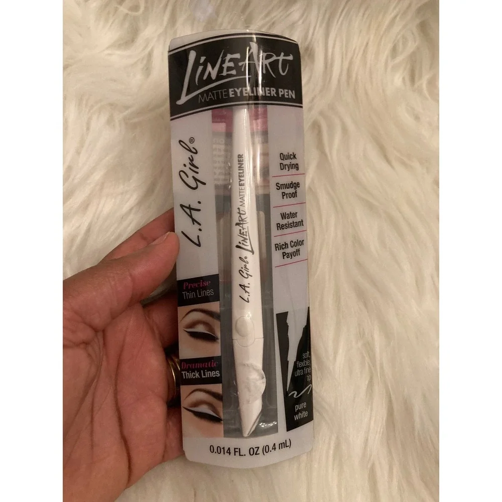 L.A. Girl Line Art Matte Eyeliner Pen Women OS Pure White New Waterproof GLE716